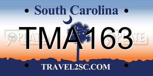 TMA163 South Carolina License Plate