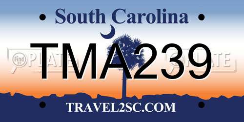 TMA239 South Carolina License Plate