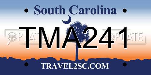 TMA241 South Carolina License Plate