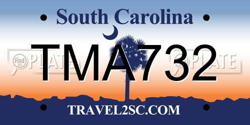 TMA732 South Carolina License Plate