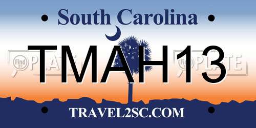 TMAH13 South Carolina License Plate