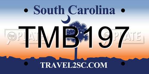 TMB197 South Carolina License Plate