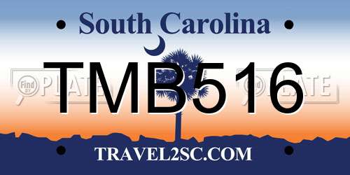 TMB516 South Carolina License Plate