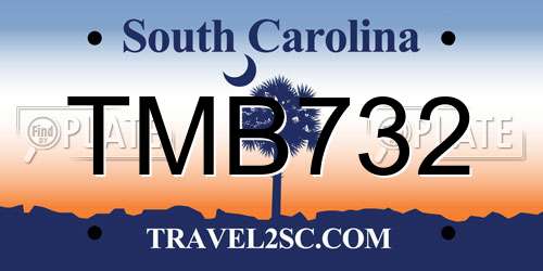 TMB732 South Carolina License Plate