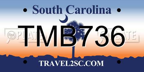 TMB736 South Carolina License Plate