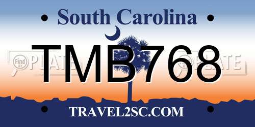 TMB768 South Carolina License Plate