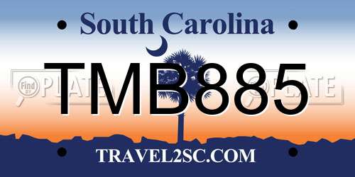 TMB885 South Carolina License Plate