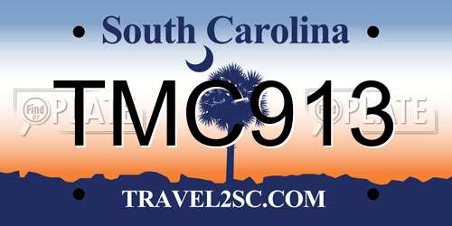 TMC913 South Carolina License Plate