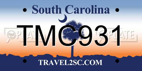 TMC931 South Carolina License Plate