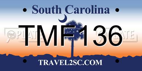 TMF136 South Carolina License Plate
