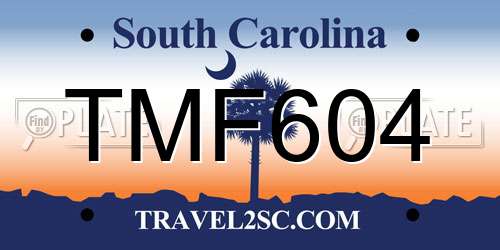 TMF604 South Carolina License Plate
