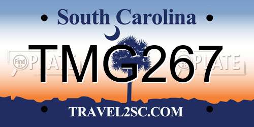 TMG267 South Carolina License Plate