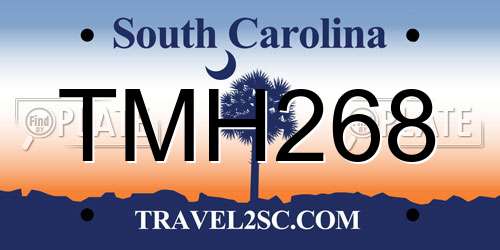TMH268 South Carolina License Plate