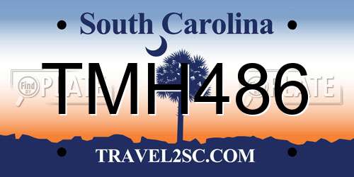 TMH486 South Carolina License Plate