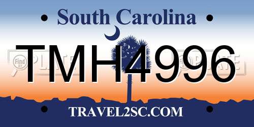 TMH4996 South Carolina License Plate