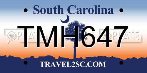 TMH647 South Carolina License Plate