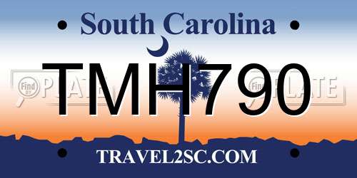 TMH790 South Carolina License Plate