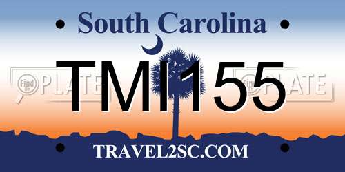 TMI155 South Carolina License Plate
