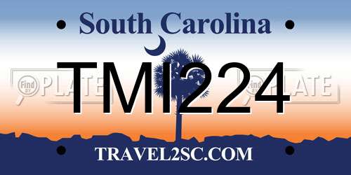 TMI224 South Carolina License Plate