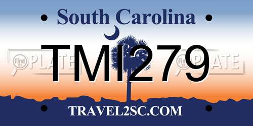 TMI279 South Carolina License Plate