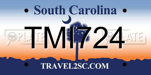 TMI724 South Carolina License Plate
