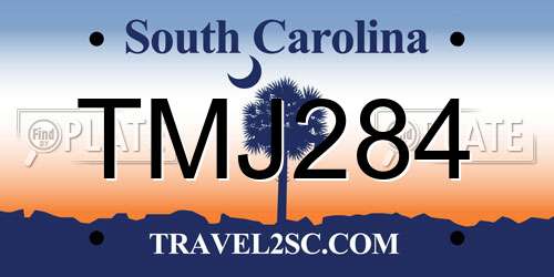TMJ284 South Carolina License Plate