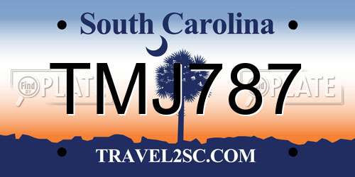 TMJ787 South Carolina License Plate