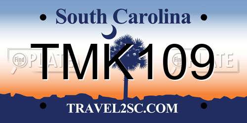 TMK109 South Carolina License Plate