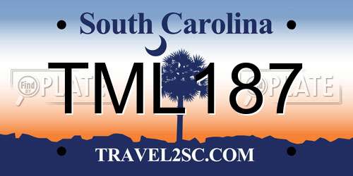 TML187 South Carolina License Plate