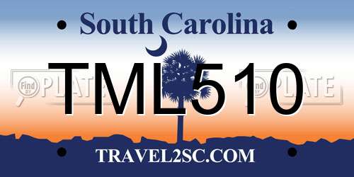 TML510 South Carolina License Plate