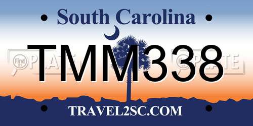 TMM338 South Carolina License Plate