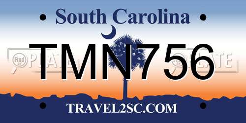 TMN756 South Carolina License Plate