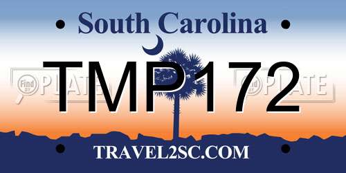 TMP172 South Carolina License Plate