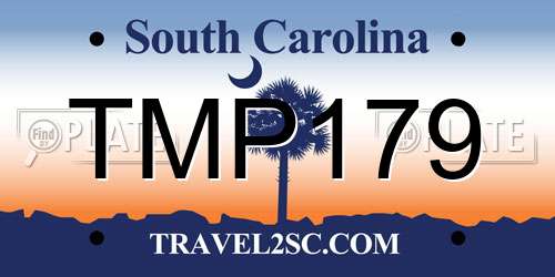 TMP179 South Carolina License Plate