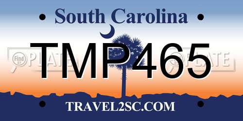 TMP465 South Carolina License Plate