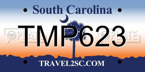 TMP623 South Carolina License Plate