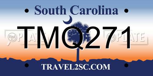 TMQ271 South Carolina License Plate