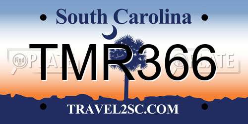 TMR366 South Carolina License Plate