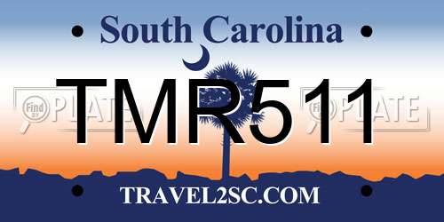 TMR511 South Carolina License Plate