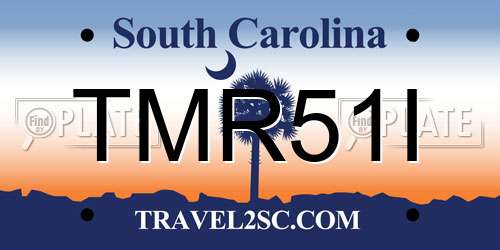 TMR51I South Carolina License Plate