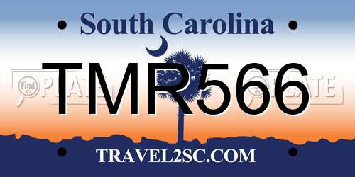 TMR566 South Carolina License Plate