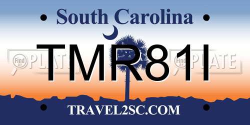 TMR81I South Carolina License Plate