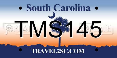 TMS145 South Carolina License Plate