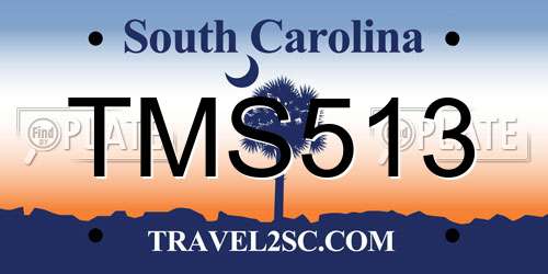 TMS513 South Carolina License Plate