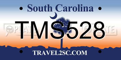 TMS528 South Carolina License Plate