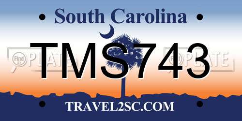 TMS743 South Carolina License Plate