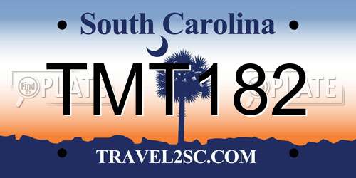 TMT182 South Carolina License Plate