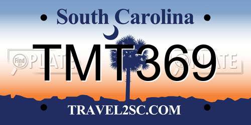 TMT369 South Carolina License Plate