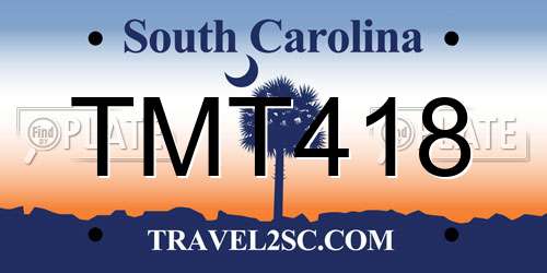 TMT418 South Carolina License Plate