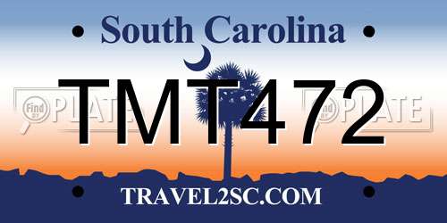TMT472 South Carolina License Plate
